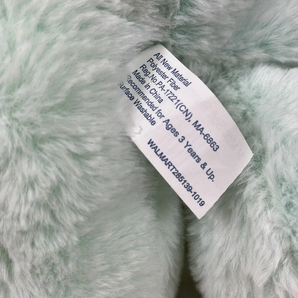 Walmart RABBIT Bunny Mint Green Plush Stuffed Animal Big Ears Embroidered EASTER